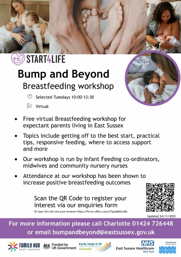 Bump and Beyond virtual Breastfeeding workshops, East Sussex